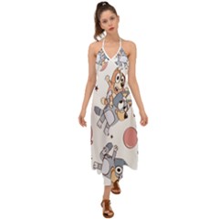 Bluey, Bluey Merch, Bluey Pattern, Bluey Bluey, Bingo, Bluey Design, Bluey Dog Halter Tie Back Dress 