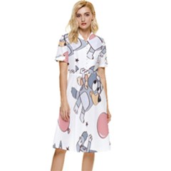Bluey, Bluey Merch, Bluey Pattern, Bluey Bluey, Bingo, Bluey Design, Bluey Dog Button Top Knee Length Dress