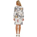 Bluey, Bluey merch, Bluey pattern, Bluey Bluey, bingo, Bluey design, bluey dog Women s Round Neck Long Sleeve Bow Deco Dress View4