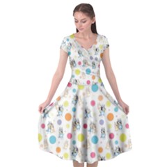 Bluey, Bluey Merch, Bluey Pattern, Bluey Bluey, Bingo, Bluey Design, Bluey Dog Cap Sleeve Wrap Front Dress