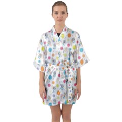Bluey, Bluey Merch, Bluey Pattern, Bluey Bluey, Bingo, Bluey Design, Bluey Dog Half Sleeve Satin Kimono 
