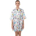 Bluey, Bluey merch, Bluey pattern, Bluey Bluey, bingo, Bluey design, bluey dog Half Sleeve Satin Kimono  View1