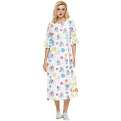 Bluey, Bluey Merch, Bluey Pattern, Bluey Bluey, Bingo, Bluey Design, Bluey Dog Double Cuff Midi Dress