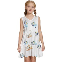 Bluey, Bluey Merch, Bluey Pattern, Bluey Bluey, Bingo, Bluey Design, Bluey Dog Kids  Sleeveless Tiered Mini Dress