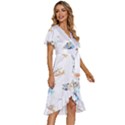 Bluey, Bluey merch, Bluey pattern, Bluey Bluey, bingo, Bluey design, bluey dog Women s Kimono Wrap Satin Dress View3