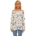Bluey, Bluey merch, Bluey pattern, Bluey Bluey, bingo, Bluey design, bluey dog Off Shoulder Chiffon Pocket Shirt View1