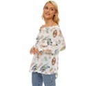 Bluey, Bluey merch, Bluey pattern, Bluey Bluey, bingo, Bluey design, bluey dog Off Shoulder Chiffon Pocket Shirt View2