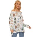 Bluey, Bluey merch, Bluey pattern, Bluey Bluey, bingo, Bluey design, bluey dog Off Shoulder Chiffon Pocket Shirt View3