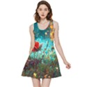 Flowers Detail Painting Nature Inside Out Reversible Sleeveless Dress View3