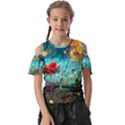 Flowers Detail Painting Nature Kids  Butterfly Cutout T-Shirt View1