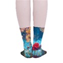 Flowers Detail Painting Nature Smooth Crew Length Tube Socks View4