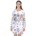 Bluey, Bluey merch, Bluey pattern, Bluey Bluey, bingo, Bluey design, bluey dog Long Sleeve Chiffon Shift Dress  View1