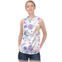 Bluey, Bluey merch, Bluey pattern, Bluey Bluey, bingo, Bluey design, bluey dog High Neck Satin Top View1