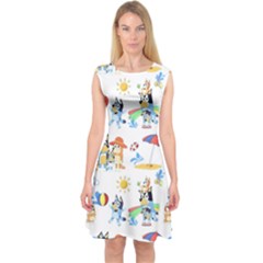 Bluey, Bluey Merch, Bluey Pattern, Bluey Bluey, Bingo, Bluey Design, Bluey Dog Capsleeve Midi Dress