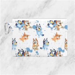 Bluey, Bluey Merch, Bluey Pattern, Bluey Bluey, Bingo, Bluey Design, Bluey Dog Canvas Cosmetic Bag (large)