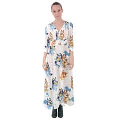 Bluey, Bluey Merch, Bluey Pattern, Bluey Bluey, Bingo, Bluey Design, Bluey Dog Button Up Maxi Dress
