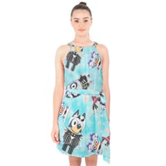 Bluey, Bluey Merch, Bluey Pattern, Bluey Bluey, Bingo, Bluey Design, Bluey Dog Halter Collar Waist Tie Chiffon Dress