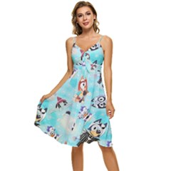 Bluey, Bluey Merch, Bluey Pattern, Bluey Bluey, Bingo, Bluey Design, Bluey Dog Sleeveless Tie Front Chiffon Dress