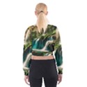 Waterfall Rocks Jungle Forest Cropped Sweatshirt View2