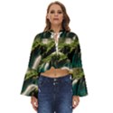 Waterfall Rocks Jungle Forest Boho Long Bell Sleeve Top View1