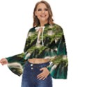 Waterfall Rocks Jungle Forest Boho Long Bell Sleeve Top View2