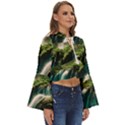 Waterfall Rocks Jungle Forest Boho Long Bell Sleeve Top View3