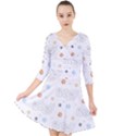 Bluey, Bluey merch, Bluey pattern, Bluey Bluey, bingo, Bluey design, bluey dog Quarter Sleeve Front Wrap Dress View1
