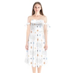 Bluey, Bluey Merch, Bluey Pattern, Bluey Bluey, Bingo, Bluey Design, Bluey Dog Shoulder Tie Bardot Midi Dress