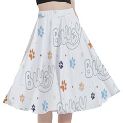 Bluey, Bluey Merch, Bluey Pattern, Bluey Bluey, Bingo, Bluey Design, Bluey Dog A-line Full Circle Midi Skirt With Pocket