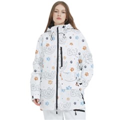 Bluey, Bluey Merch, Bluey Pattern, Bluey Bluey, Bingo, Bluey Design, Bluey Dog Women s Multi Pockets Zip Ski And Snowboard Waterproof Breathable Jacket