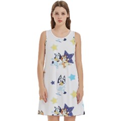 Bluey, Bluey Merch, Bluey Pattern, Bluey Bluey, Bingo, Bluey Design, Bluey Dog Round Neck Sleeve Casual Dress With Pockets