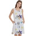 Bluey, Bluey merch, Bluey pattern, Bluey Bluey, bingo, Bluey design, bluey dog Round Neck Sleeve Casual Dress With Pockets View2