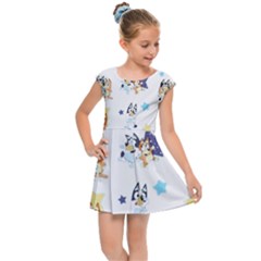 Bluey, Bluey Merch, Bluey Pattern, Bluey Bluey, Bingo, Bluey Design, Bluey Dog Kids  Cap Sleeve Dress