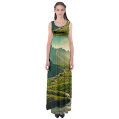 Mountains Trees Forest Empire Waist Maxi Dress