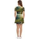 Mountains Trees Forest V-Neck High Waist Chiffon Mini Dress View4