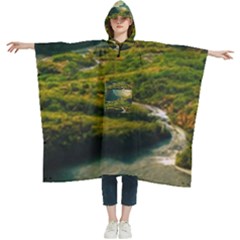 Mountains Trees Forest Women s Hooded Rain Ponchos