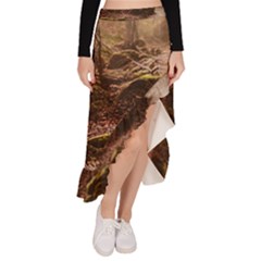 Path Trees Forest Fantasy Asymmetrical Ruffle Hem Skirt 