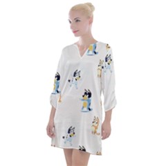 Bluey, Bluey Merch, Bluey Pattern, Bluey Bluey, Bingo, Bluey Design, Bluey Dog Open Neck Shift Dress