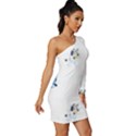 Bluey, Bluey merch, Bluey pattern, Bluey Bluey, bingo, Bluey design, bluey dog Long Sleeve One Shoulder Mini Dress View3