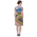 Sunflowers Flowers Nature Short Sleeve Front Wrap Dress View2