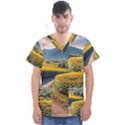 Sunflowers Flowers Nature Men s V-Neck Scrub Top View1
