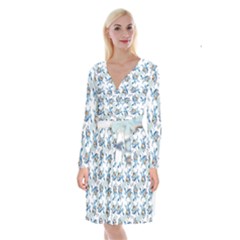Bluey, Bluey Merch, Bluey Pattern, Bluey Bluey, Bingo, Bluey Design, Bluey Dog Long Sleeve Velvet Front Wrap Dress