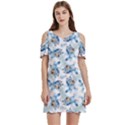 Bluey, Bluey merch, Bluey pattern, Bluey Bluey, bingo, Bluey design, bluey dog Women s Cold Shoulder Round Neck Mini Dress View1