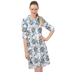 Bluey, Bluey Merch, Bluey Pattern, Bluey Bluey, Bingo, Bluey Design, Bluey Dog Long Sleeve Mini Shirt Dress