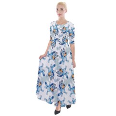 Bluey, Bluey Merch, Bluey Pattern, Bluey Bluey, Bingo, Bluey Design, Bluey Dog Half Sleeves Maxi Dress