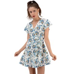 Bluey, Bluey Merch, Bluey Pattern, Bluey Bluey, Bingo, Bluey Design, Bluey Dog Flutter Sleeve Wrap Dress