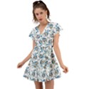 Bluey, Bluey merch, Bluey pattern, Bluey Bluey, bingo, Bluey design, bluey dog Flutter Sleeve Wrap Dress View1