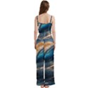 Ocean Sea Waves Spaghetti Top Long Pants Satin Pajamas Set View4