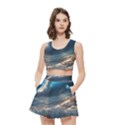 Ocean Sea Waves Women s Crop Top Pleated Skater Rave Skirt View1