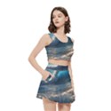 Ocean Sea Waves Women s Crop Top Pleated Skater Rave Skirt View3